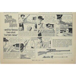 Vintage 1969 Print Ad Marlin Rifle Comic Cartoon